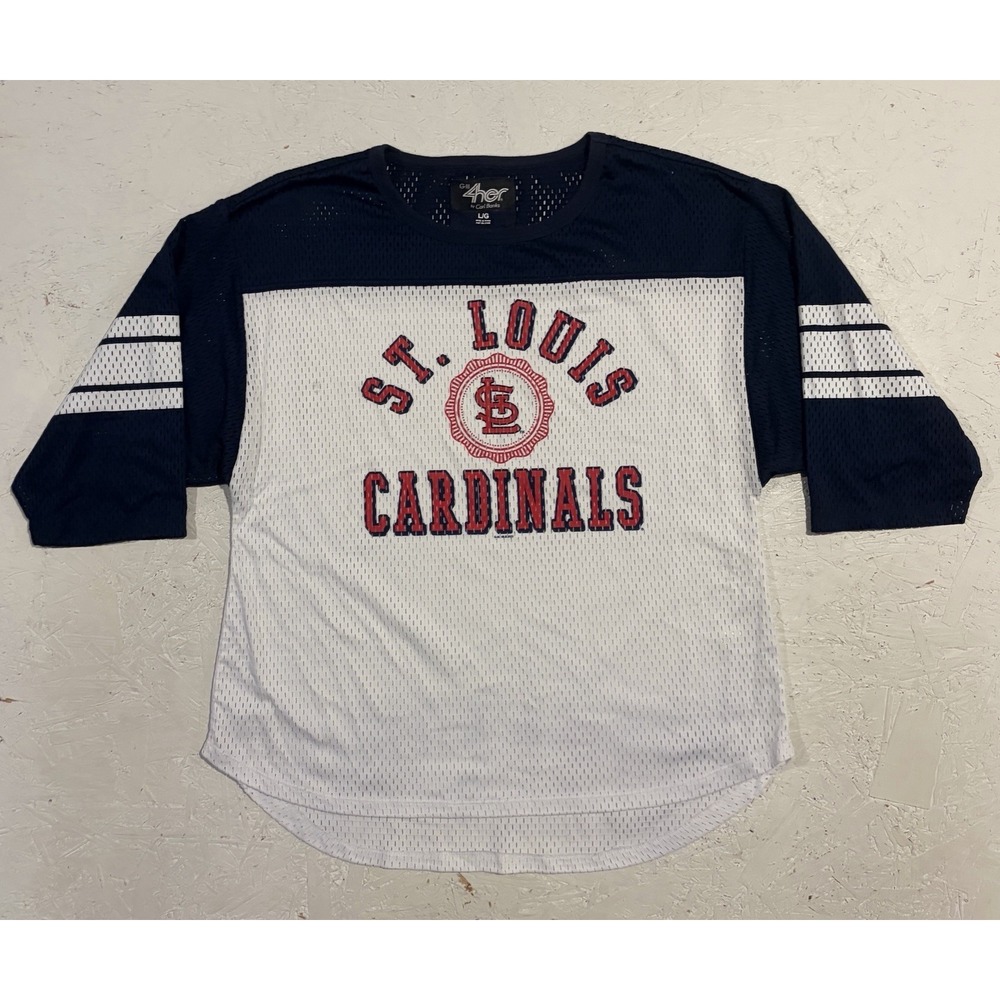Carl Banks 4her St Louis Cardinals Jersey Shirt Womens Large Mesh 3/4 Sleeve